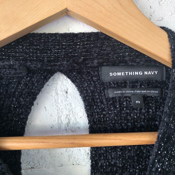 NWT Something Navy Shimmer Knit Sweater Dress M - Picture 6 of 12